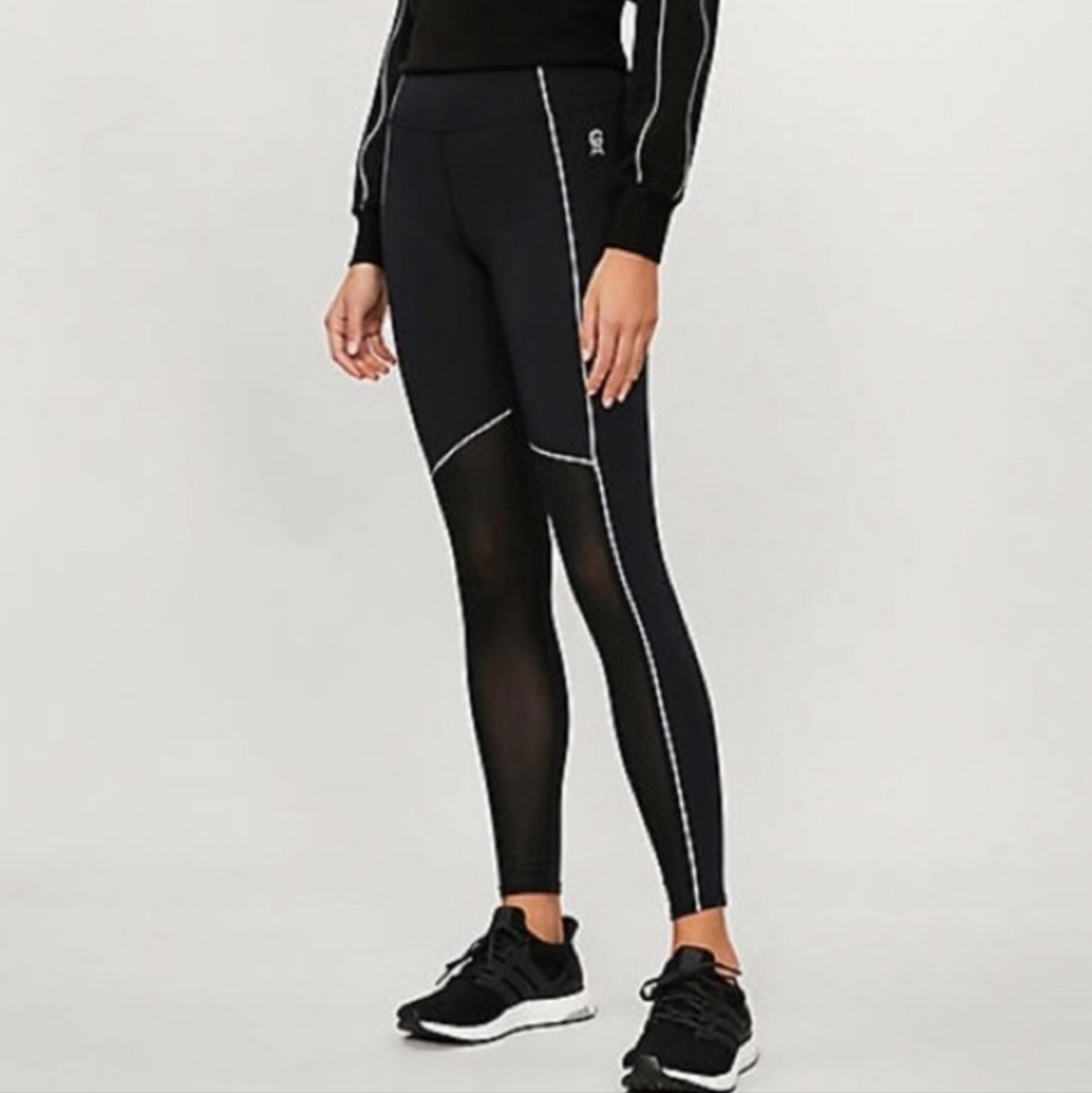EUC Good American Black & Mesh Reflective High Rise Legging | Size 3